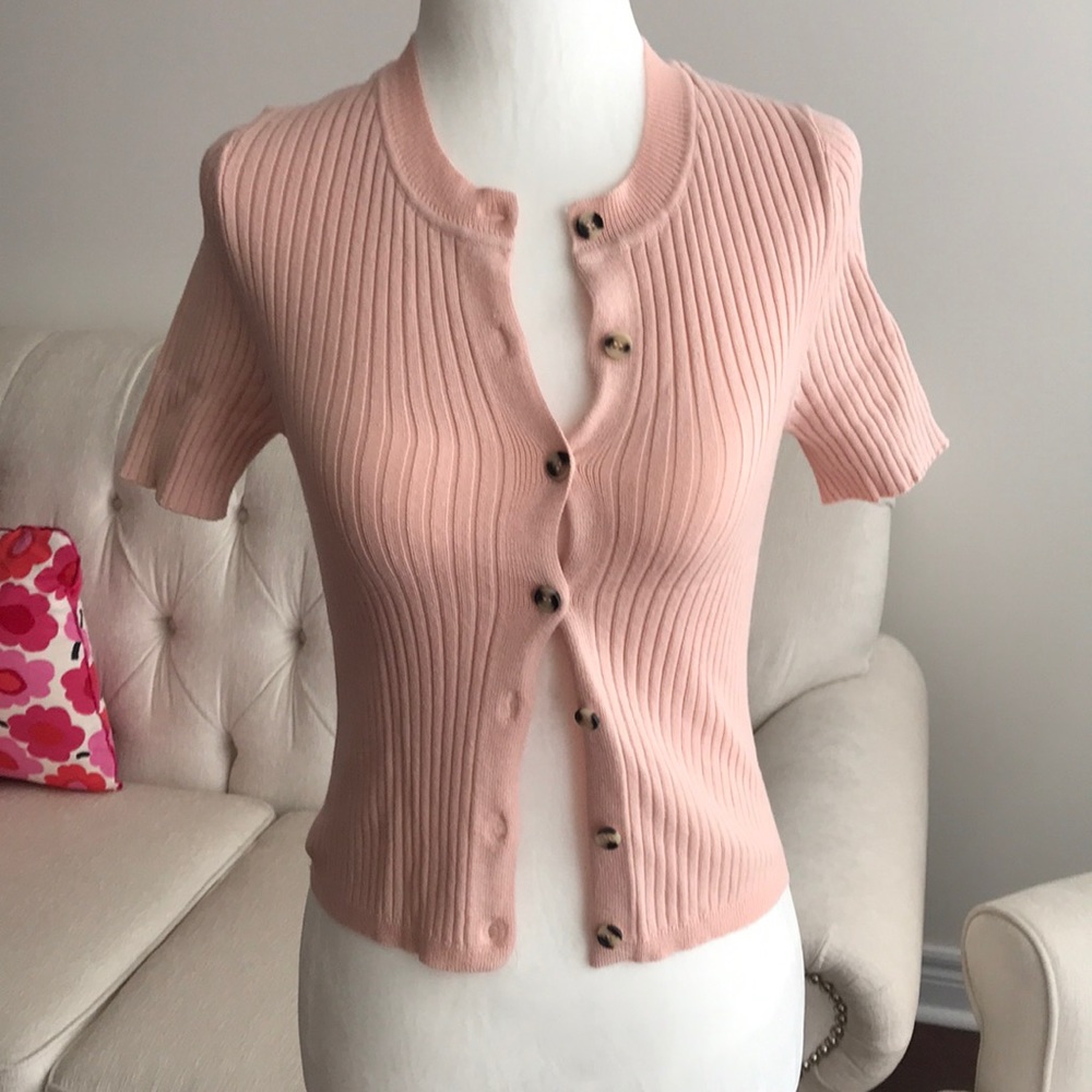 NWOT Forever 21 peach button up short sleeve
